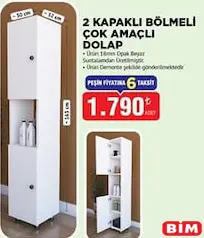DİENNİ 2 KAPAKLI BÖLMELİ ÇOK AMAÇLI DOLAP fiyat ve kampanya bilgisi